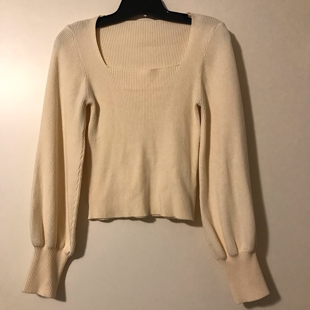 Ribbed Square Neck Sweater